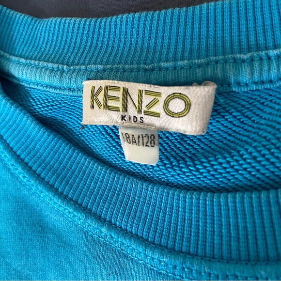 KENZO Boys Torquoise tiger sweatshirt Size 8 /128 - Picture 3 of 4
